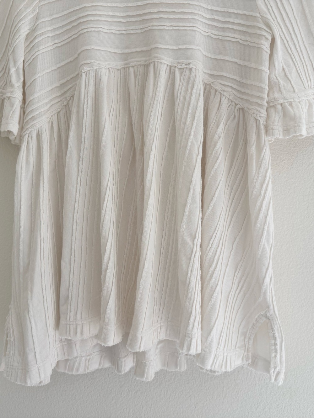 Free People Take A Spin textured babydoll tunic mini dress Ruffled flowy - Picture 4 of 13